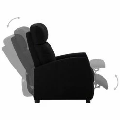 VidaXL Fauteuil inclinable Noir Tissu -Fauteuils Soldes image 3 289698