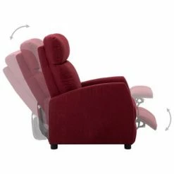 VidaXL Fauteuil inclinable Rouge bordeaux Tissu -Fauteuils Soldes image 3 289699