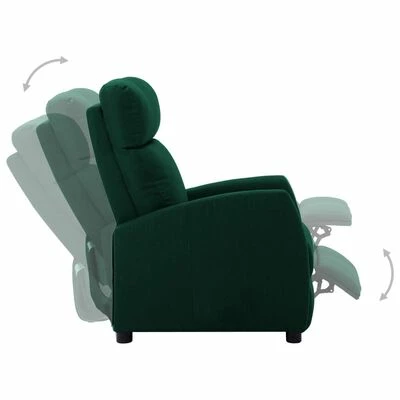 VidaXL Fauteuil inclinable Vert foncé Tissu 5 VidaXL Fauteuil inclinable Vert foncé Tissu – Image 3