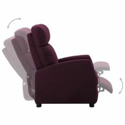 VidaXL Fauteuil inclinable Violet Tissu -Fauteuils Soldes image 3 289703