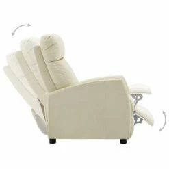 VidaXL Fauteuil inclinable Crème Similicuir -Fauteuils Soldes image 3 289717