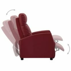 VidaXL Fauteuil inclinable Rouge bordeaux Similicuir -Fauteuils Soldes image 3 289720