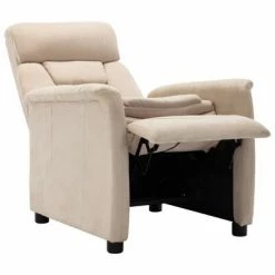 VidaXL Fauteuil inclinable Crème Similicuir daim 10 VidaXL Fauteuil inclinable Crème Similicuir daim -Fauteuils Soldes image 3 289769