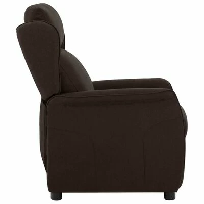 VidaXL Fauteuil inclinable Marron foncé Tissu 5 VidaXL Fauteuil inclinable Marron foncé Tissu – Image 3