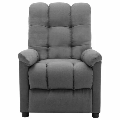 VidaXL Fauteuil inclinable Gris clair Tissu 5 VidaXL Fauteuil inclinable Gris clair Tissu – Image 3