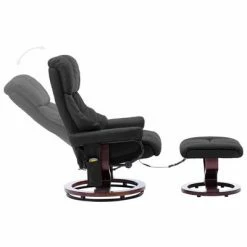 VidaXL Fauteuil inclinable et repose-pied Noir Similicuir bois courbé -Fauteuils Soldes image 3 289858