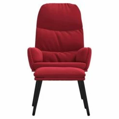 VidaXL Chaise de relaxation avec tabouret Rouge bordeaux Velours -Fauteuils Soldes image 3 3097358