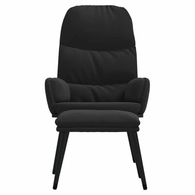 VidaXL Chaise de relaxation avec tabouret Noir Velours 5 VidaXL Chaise de relaxation avec tabouret Noir Velours â Image 3