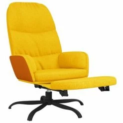 VidaXL Chaise de relaxation avec repose-pied Jaune moutarde Tissu -Fauteuils Soldes image 3 3097400