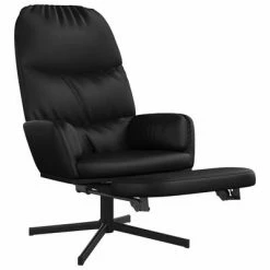 VidaXL Chaise de relaxation avec tabouret Noir Similicuir -Fauteuils Soldes image 3 3097415