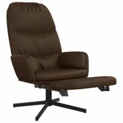 VidaXL Chaise de relaxation avec tabouret Marron Similicuir -Fauteuils Soldes image 3 3097417