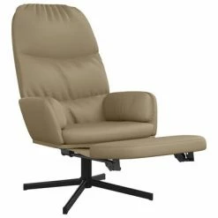 VidaXL Chaise de relaxation avec tabouret Cappuccino Similicuir -Fauteuils Soldes image 3 3097421