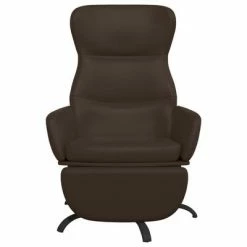 VidaXL Chaise de relaxation avec repose-pied Marron Similicuir -Fauteuils Soldes image 3 3097453