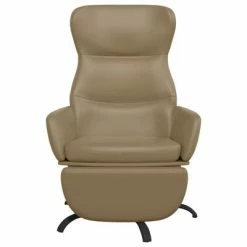 VidaXL Chaise de relaxation avec repose-pied Cappuccino Similicuir -Fauteuils Soldes image 3 3097457