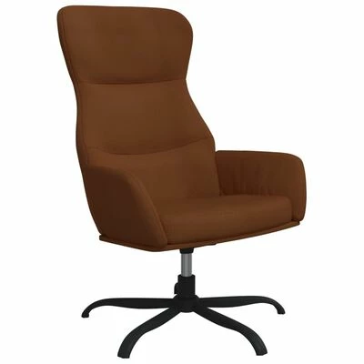 VidaXL Chaise de relaxation avec tabouret Marron Tissu microfibre 5 VidaXL Chaise de relaxation avec tabouret Marron Tissu microfibre – Image 3