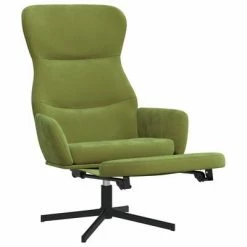 VidaXL Chaise de relaxation avec repose-pieds Vert clair Velours 10 VidaXL Chaise de relaxation avec repose-pieds Vert clair Velours -Fauteuils Soldes image 3 3097498