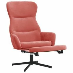 VidaXL Chaise de relaxation avec repose-pieds Rose Velours -Fauteuils Soldes image 3 3097499