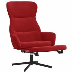 VidaXL Chaise de relaxation avec repose-pieds Rouge bordeaux Velours -Fauteuils Soldes image 3 3097500