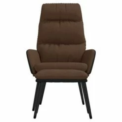VidaXL Chaise de relaxation avec tabouret Marron Tissu et similicuir 10 VidaXL Chaise de relaxation avec tabouret Marron Tissu et similicuir -Fauteuils Soldes image 3 3097509