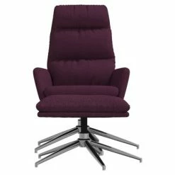 VidaXL Chaise de relaxation avec tabouret Violet Tissu -Fauteuils Soldes image 3 3097523