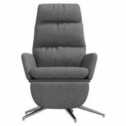 VidaXL Chaise de relaxation avec repose-pied Gris clair Tissu -Fauteuils Soldes image 3 3097524