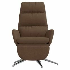 VidaXL Chaise de relaxation avec repose-pied Marron Tissu -Fauteuils Soldes image 3 3097527