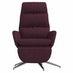 VidaXL Chaise de relaxation avec repose-pied Violet Tissu -Fauteuils Soldes image 3 3097534
