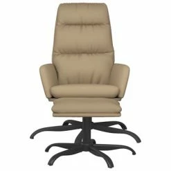 VidaXL Chaise de relaxation avec tabouret Cappuccino Similicuir -Fauteuils Soldes image 3 3097541