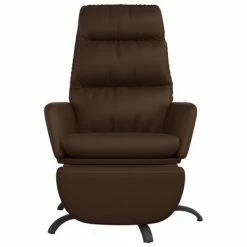 VidaXL Chaise de relaxation avec repose-pied Marron Similicuir -Fauteuils Soldes image 3 3097544