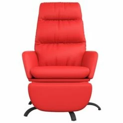 VidaXL Chaise de relaxation avec repose-pied Rouge Similicuir -Fauteuils Soldes image 3 3097547