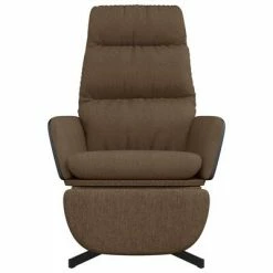 VidaXL Chaise de relaxation avec repose-pied Marron Tissu -Fauteuils Soldes image 3 3097559