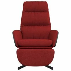 VidaXL Chaise de relaxation avec tabouret Rouge bordeaux Tissu -Fauteuils Soldes image 3 3097562