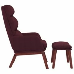 VidaXL Chaise de relaxation avec tabouret Violet Tissu -Fauteuils Soldes image 3 3097573