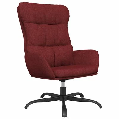 VidaXL Chaise de relaxation avec tabouret Rouge bordeaux Tissu 5 VidaXL Chaise de relaxation avec tabouret Rouge bordeaux Tissu – Image 3