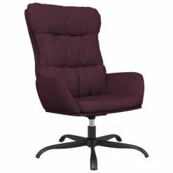 VidaXL Chaise de relaxation avec tabouret Violet Tissu -Fauteuils Soldes image 3 3097593