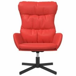 VidaXL Chaise de relaxation avec tabouret Rouge Similicuir -Fauteuils Soldes image 3 3097610