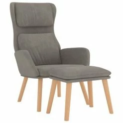 VidaXL Chaise de relaxation avec tabouret Gris clair Velours 10 VidaXL Chaise de relaxation avec tabouret Gris clair Velours -Fauteuils Soldes image 3 3097820