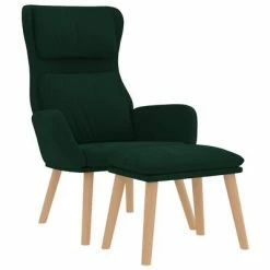 VidaXL Chaise de relaxation avec tabouret Vert foncé Velours 10 VidaXL Chaise de relaxation avec tabouret Vert foncé Velours -Fauteuils Soldes image 3 3097822