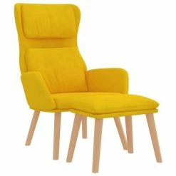 VidaXL Chaise de détente et repose-pied Jaune moutarde Velours 10 VidaXL Chaise de détente et repose-pied Jaune moutarde Velours -Fauteuils Soldes image 3 3097827