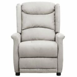VidaXL Fauteuil inclinable électrique Gris clair Tissu microfibre -Fauteuils Soldes image 3 3098532