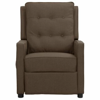 VidaXL Fauteuil inclinable électrique Marron Tissu 5 VidaXL Fauteuil inclinable électrique Marron Tissu – Image 3