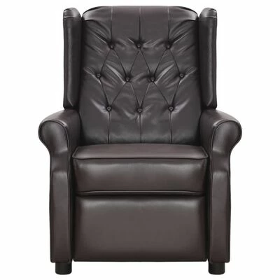 VidaXL Fauteuil inclinable électrique de massage Marron Similicuir 5 VidaXL Fauteuil inclinable électrique de massage Marron Similicuir – Image 3