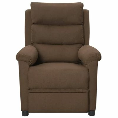VidaXL Fauteuil inclinable électrique Marron Tissu 5 VidaXL Fauteuil inclinable électrique Marron Tissu – Image 3