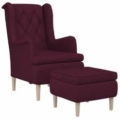 VidaXL Fauteuil avec tabouret Violet Tissu 10 VidaXL Fauteuil avec tabouret Violet Tissu -Fauteuils Soldes image 3 3121258