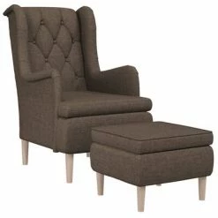 VidaXL Fauteuil avec tabouret Taupe Tissu -Fauteuils Soldes image 3 3121259