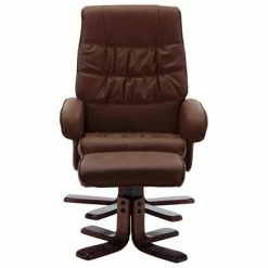 VidaXL Fauteuil inclinable avec repose-pied Marron Similicuir 10 VidaXL Fauteuil inclinable avec repose-pied Marron Similicuir -Fauteuils Soldes image 3 320119
