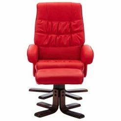 VidaXL Fauteuil inclinable avec repose-pied Rouge Similicuir 10 VidaXL Fauteuil inclinable avec repose-pied Rouge Similicuir -Fauteuils Soldes image 3 320122