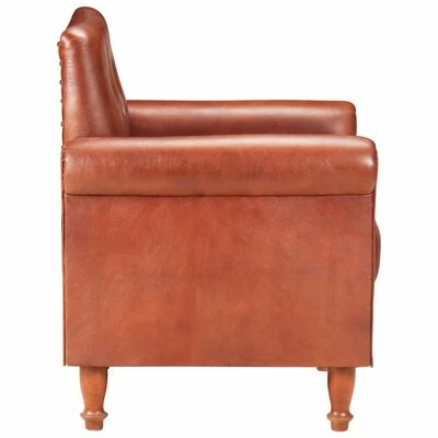 VidaXL Fauteuil Marron Cuir véritable 5 VidaXL Fauteuil Marron Cuir véritable – Image 3