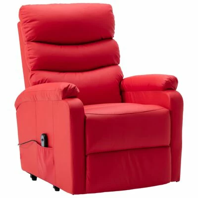 VidaXL Fauteuil inclinable Rouge Similicuir 5 VidaXL Fauteuil inclinable Rouge Similicuir – Image 3