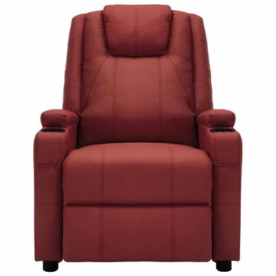 VidaXL Fauteuil inclinable Rouge bordeaux Similicuir 5 VidaXL Fauteuil inclinable Rouge bordeaux Similicuir – Image 3